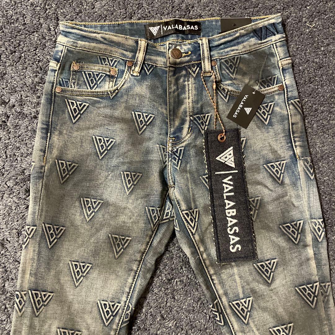 新作‼️VALABASAS バラバサス ロゴモノグラムスキニーフレアデニム 28