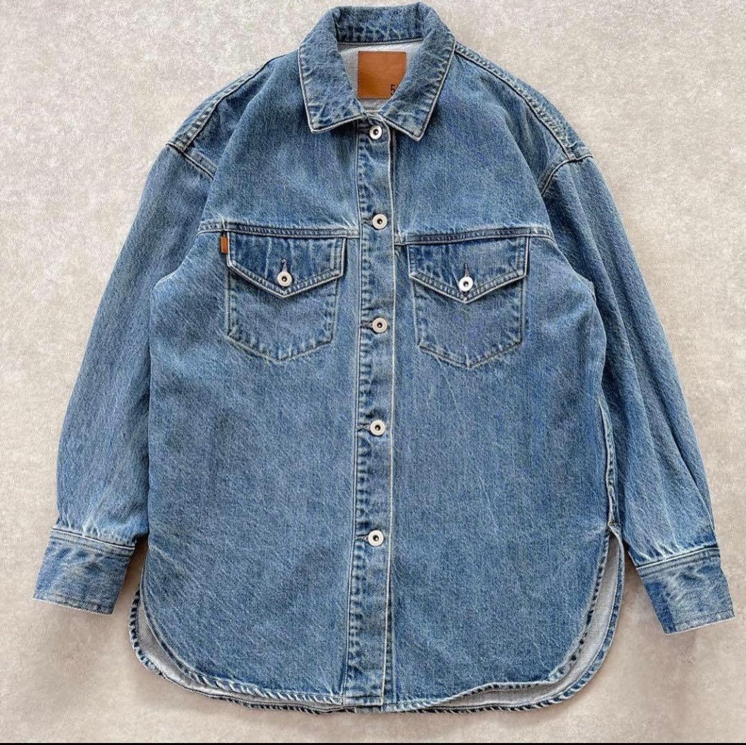 美品 スピックアンドスパン 22SS デニムシャツ ジャケット ブルー 人気