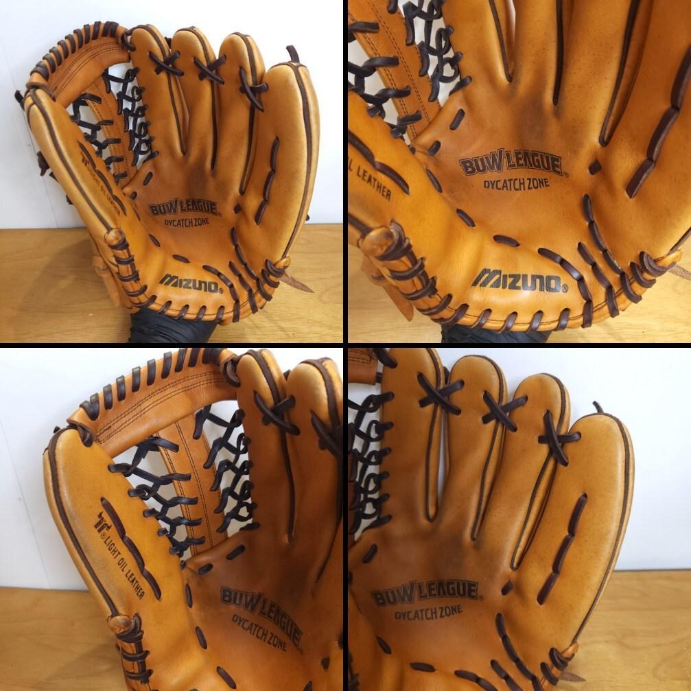 ミズノ 日本製 スプシオン Mマークラベル 赤ビュー 外野用 軟式グローブ
