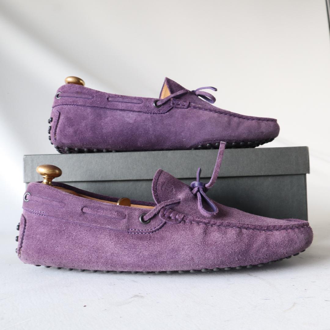 美品トッズ　ドライビングシューズ　ゴンミーニ　紫　パープル　6.5 25.5cm
