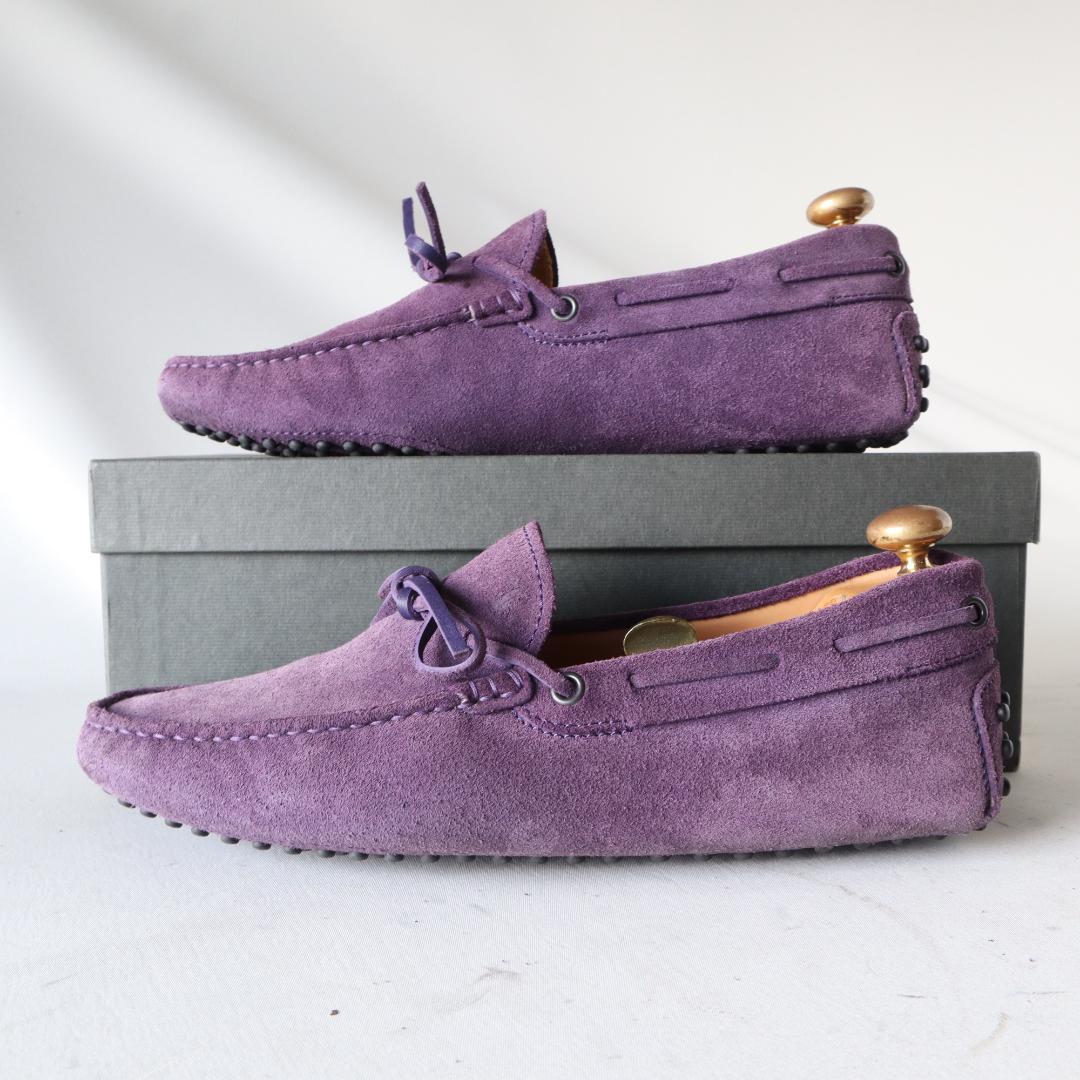 美品トッズ　ドライビングシューズ　ゴンミーニ　紫　パープル　6.5 25.5cm