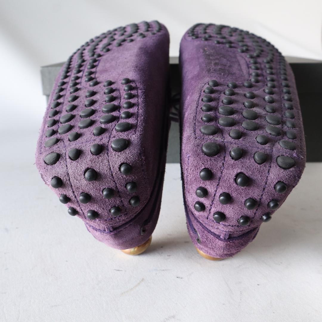 美品トッズ　ドライビングシューズ　ゴンミーニ　紫　パープル　6.5 25.5cm