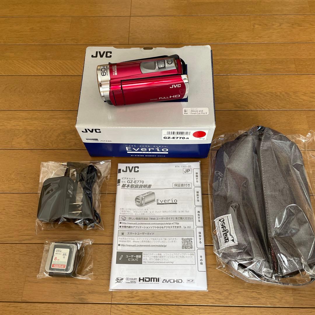 JVC Everio GZ-E770 レッド ビデオカメラ JVCケンウッド ビデオカメラ 【新品同様】デジタルハイビジョン
