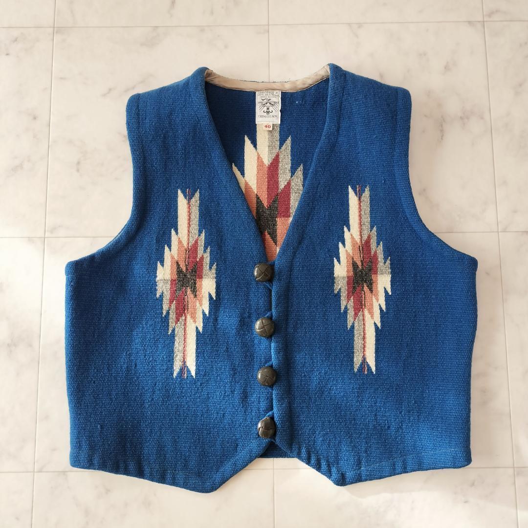 希少 赤タグ ORTEGA'S ブルー 40 ポインテッドチマヨベスト オルテガ