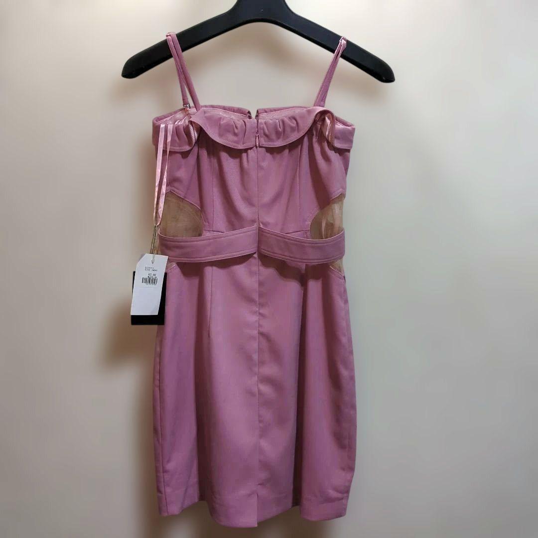 Glossyキャバドレス【新品未使用】ピンクノースリーブミニワンピース S