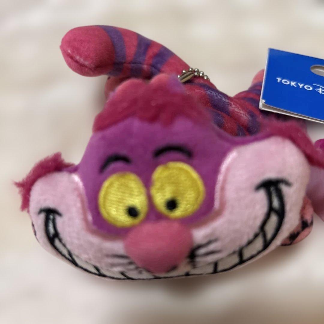 美品 チェシャ猫 ぬいぐるみ ストラップ キーチェーン 東京ディズニー
