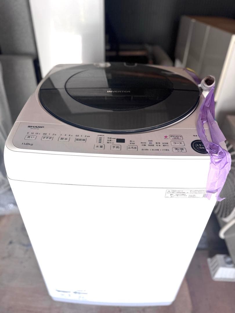 21年製 シャープ 11.0kg 洗濯機 ES-GW11E-S シルバー系