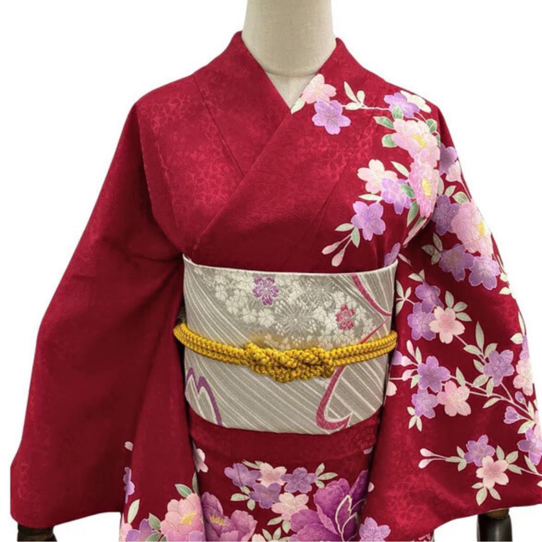 美品】 振袖セット 成人式 正絹 古典 桜柄 振袖 赤 219 ○ - メルカリ