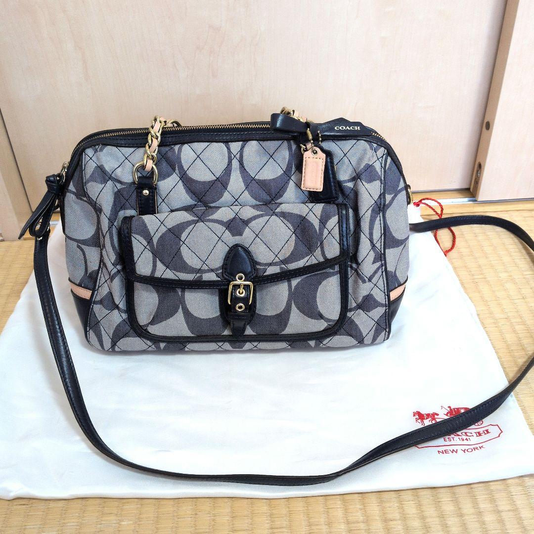 COACHシグネチャー キルティングデニム 2wayショルダーバック www