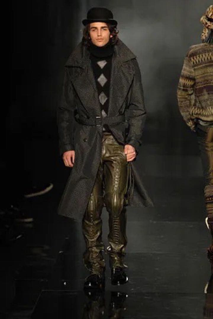 Jean Paul GAULTIER 2008 レザーパッチセーター　イタリア製 Jean Paul Gaultier leather lace up panel sweater — JAMES VELORIA