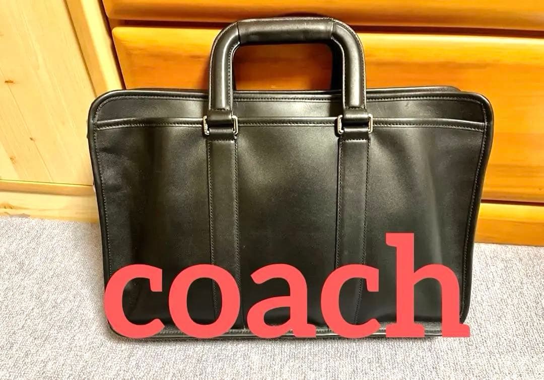 【限定お値下げ中⭐️美品】coach 黒 レザー 2WAY ビジネスバッグ COACH ビジネスバッグ 2way 斜め掛け 多収納 ショルダー レザー 黒