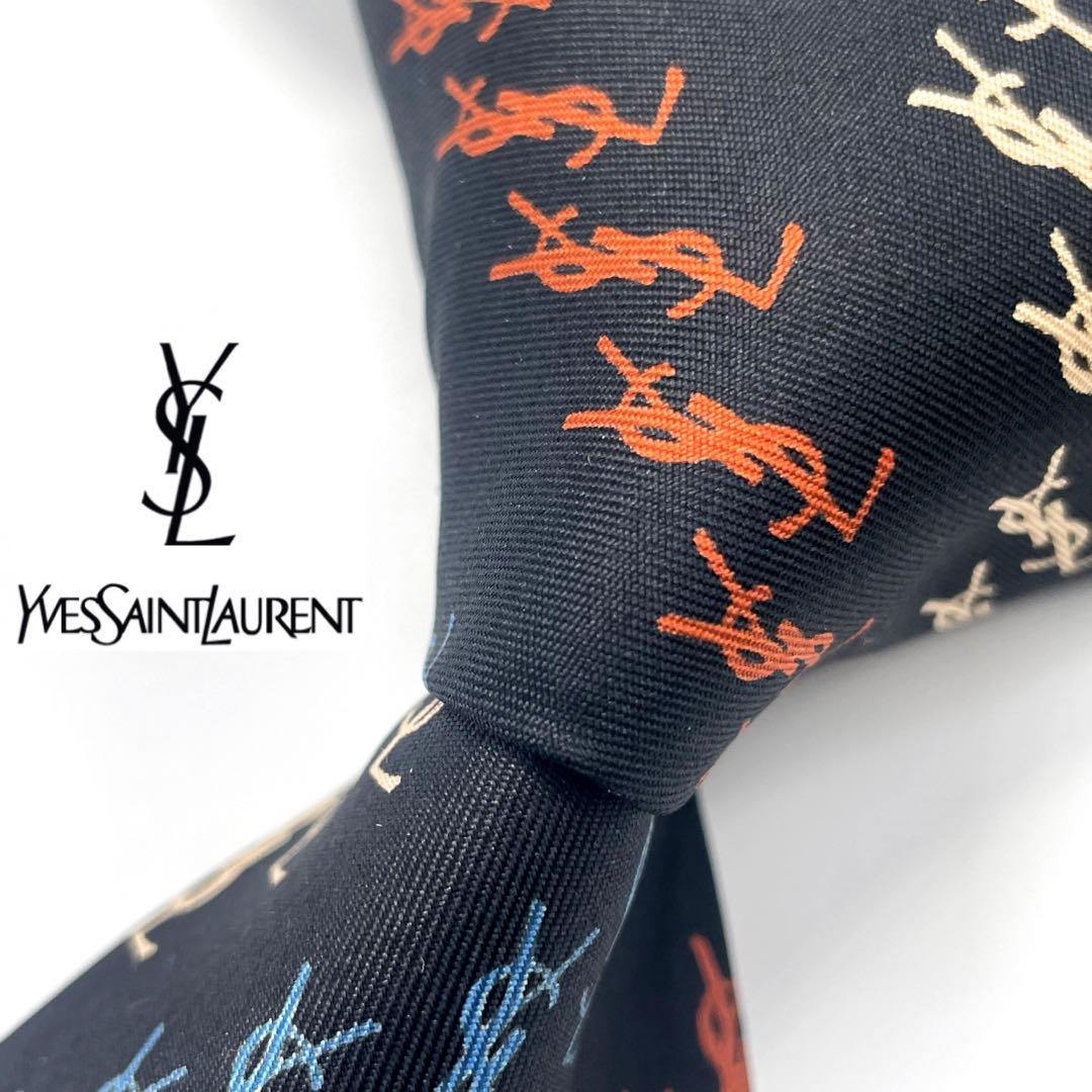 ◇希少◇ イヴサンローラン YSL ネクタイ ロゴ マルチカラー 高級