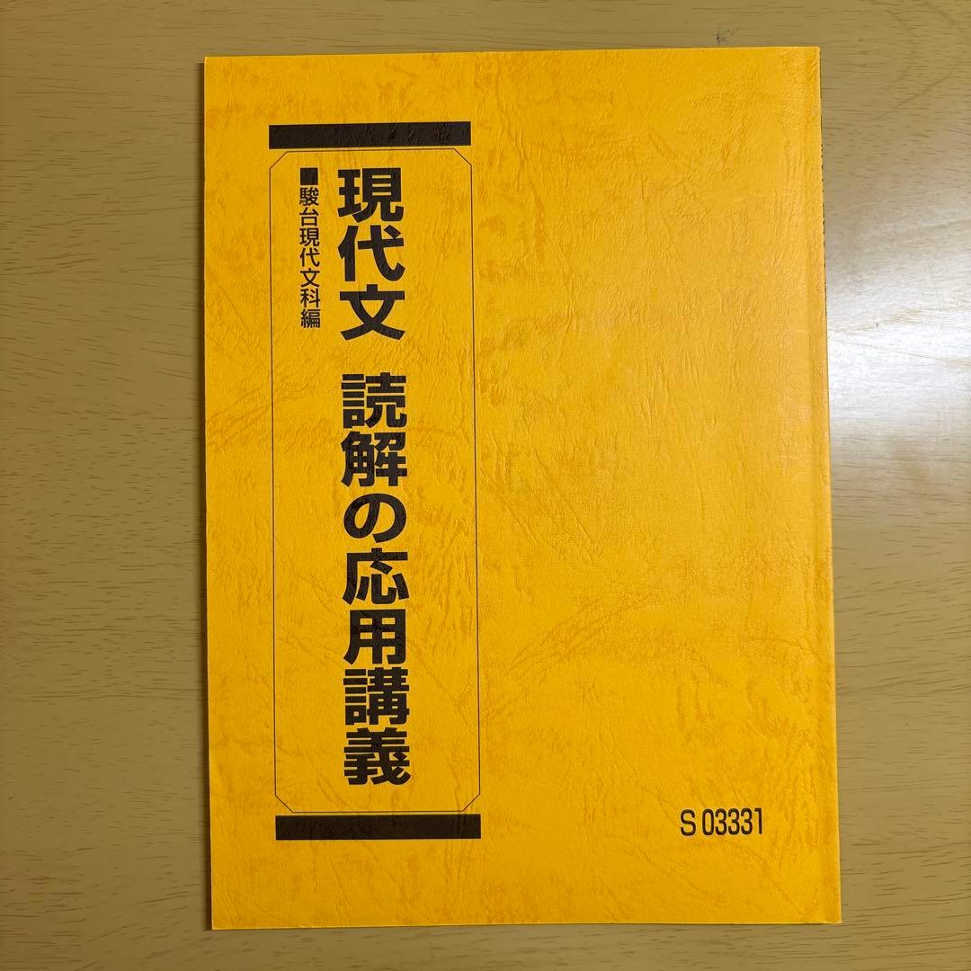 現代文 読解の応用講義　駿台予備校 駿台 現代文 読解の応用講義 テキスト 2024 中野芳樹 008m0D