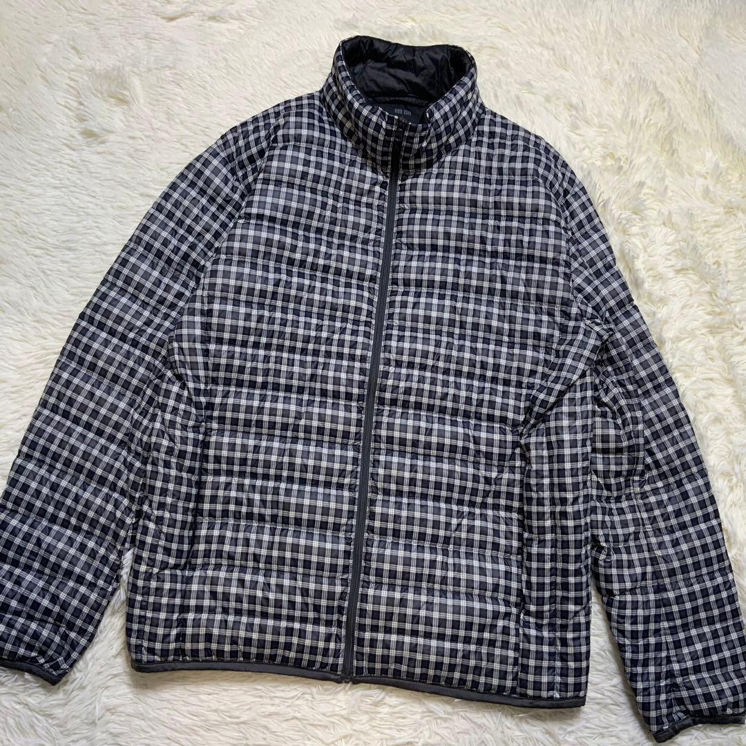 UNIQLO ダウンジャケット L チェック 美品 ユニクロ レトロ Y2K - メルカリ
