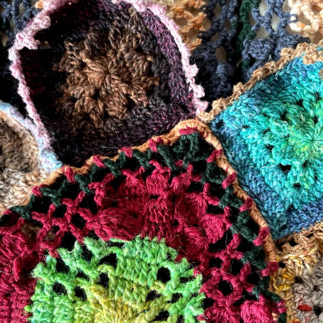 ☆ノロ毛糸☆かぎ針編みゆったりマルチなブランケット 〜暖笑〜120