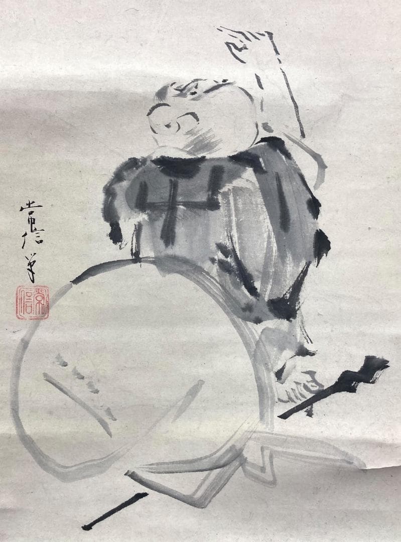 狩野常信「布袋に蘆雁」掛軸 三幅 紙本：江戸幕府 御用絵師 - メルカリ