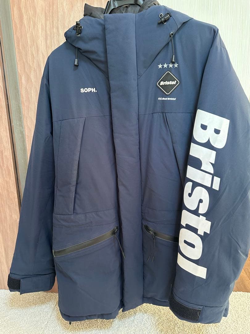 Bristol フード付きダウンジャケット ネイビー - メルカリ