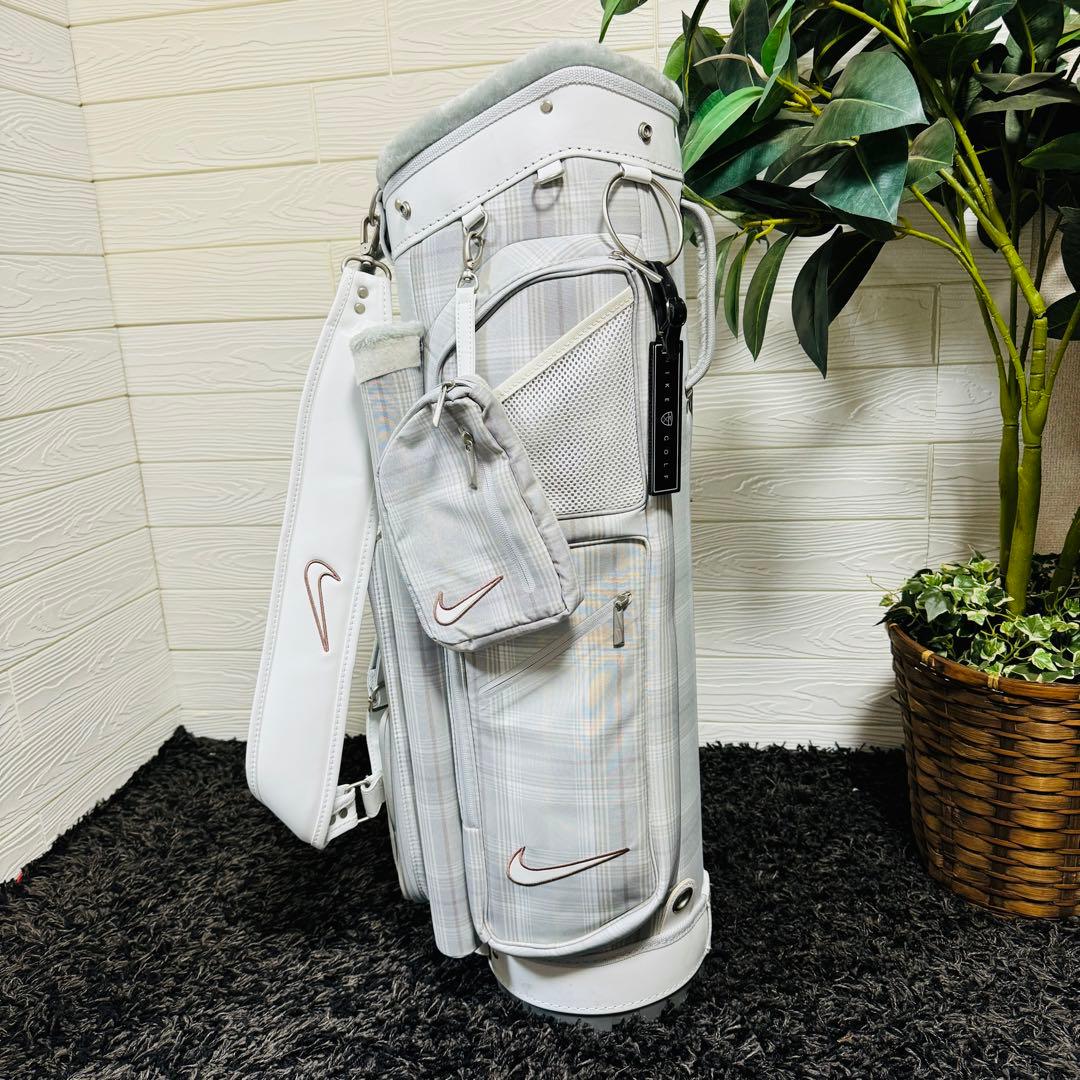 NIKE キャディバッグ 10分割 レディース チェック ナイキ ゴルフ