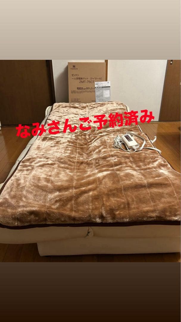 電磁波99%カットゼンケン一人用電熱マットタイマー機能付[ZMT-75CT] 100000557_1.jpg