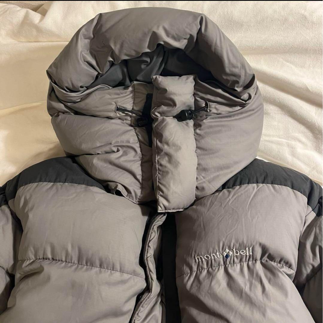 90s mont-bell フード付きダウンジャケット グレー・ブラック - メルカリ