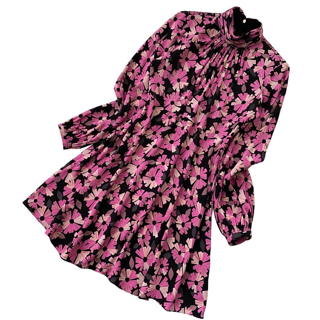 美品 kate spade ケイトスペード 花柄 ワンピース 2 ピンク - メルカリ