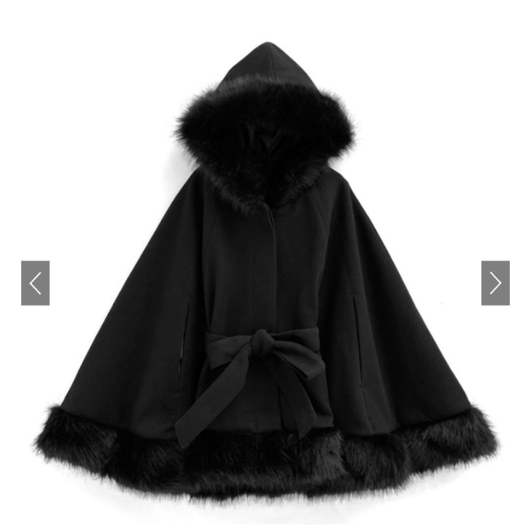 フード付きケープファーコート[kz574] - メルカリ