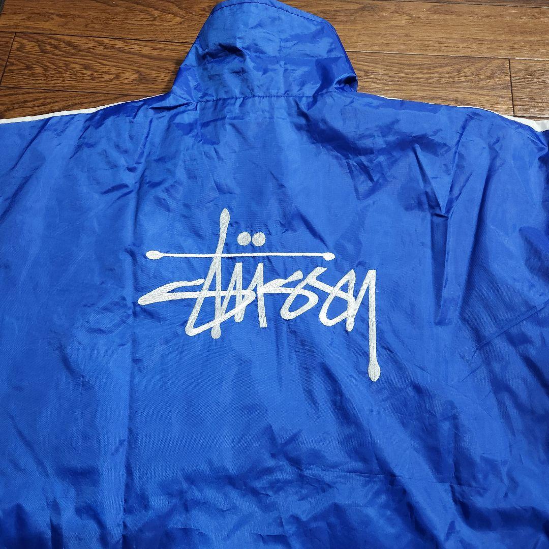 STUSSY ステューシー ナイロンジャケット 青 XL相当 刺繍 ビンテージ