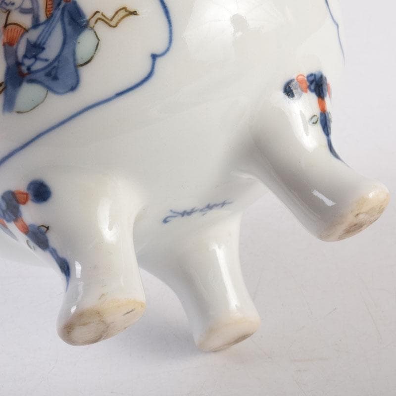 陶芸家 森野嘉光作 染錦 七福神図 双耳香炉 共箱 V 8506 - メルカリ