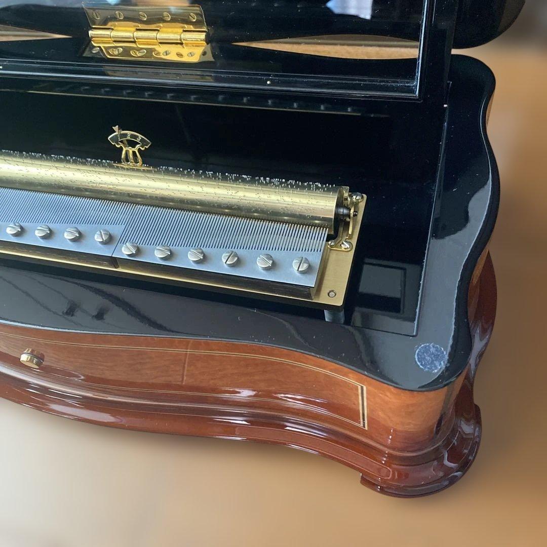 リュージュオルゴール カノン 144弁 ホワイトローズ スイス製 廃盤品