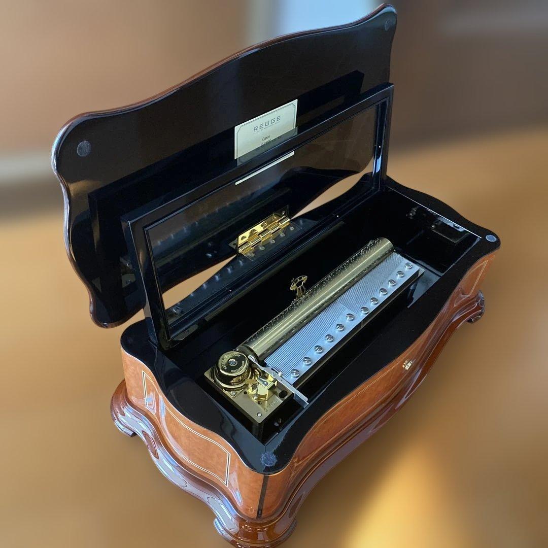 リュージュオルゴール カノン 144弁 ホワイトローズ スイス製 廃盤品