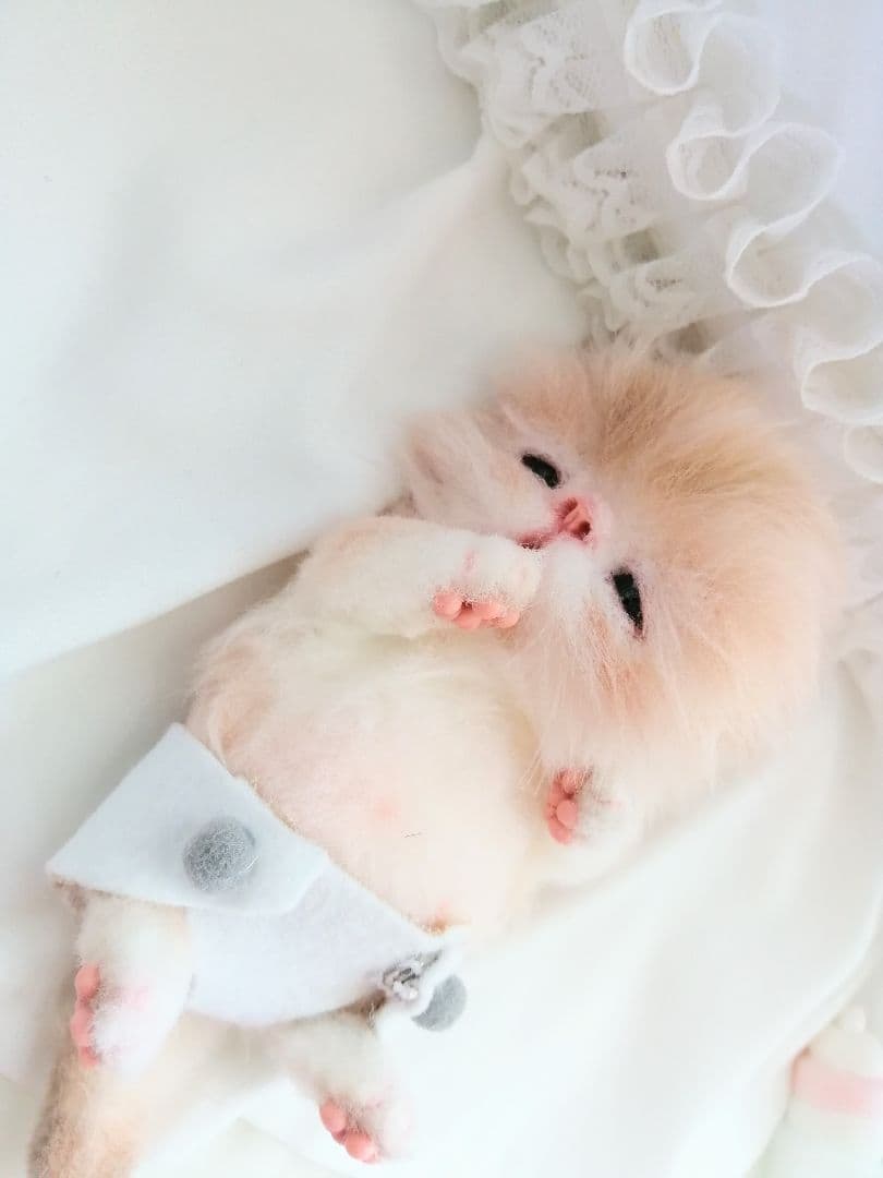 おむつ♡お腹ぽっこり子猫ちゃん♡アートドール♡ぬいぐるみ♡ベビー♡