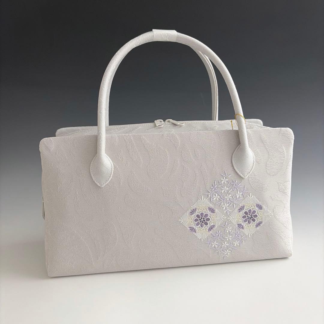 新品未使用 ！！刺繍入り！！京都 西陣 正絹 帯使用 利休バッグ 26206