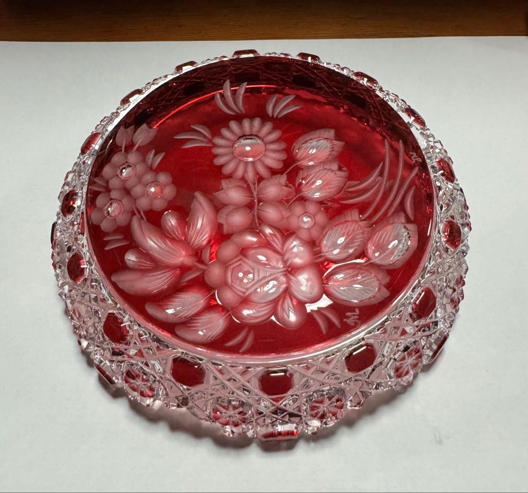 【Meissen】『 クリスタル ガラス 赤被せ』 《ヴィンテージ》《未使用》
