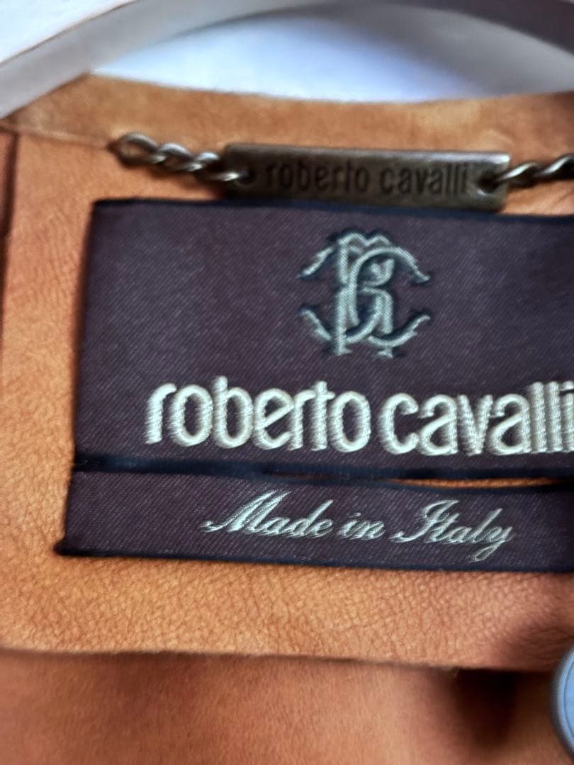 roberto cavalli ロベルトカヴァリ レザーポンチョ ケープコート
