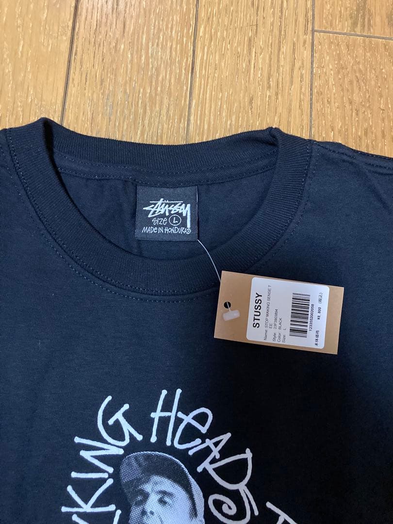 新品 STUSSY TALKING HEADS Tシャツ L ブラック 黒 - メルカリ