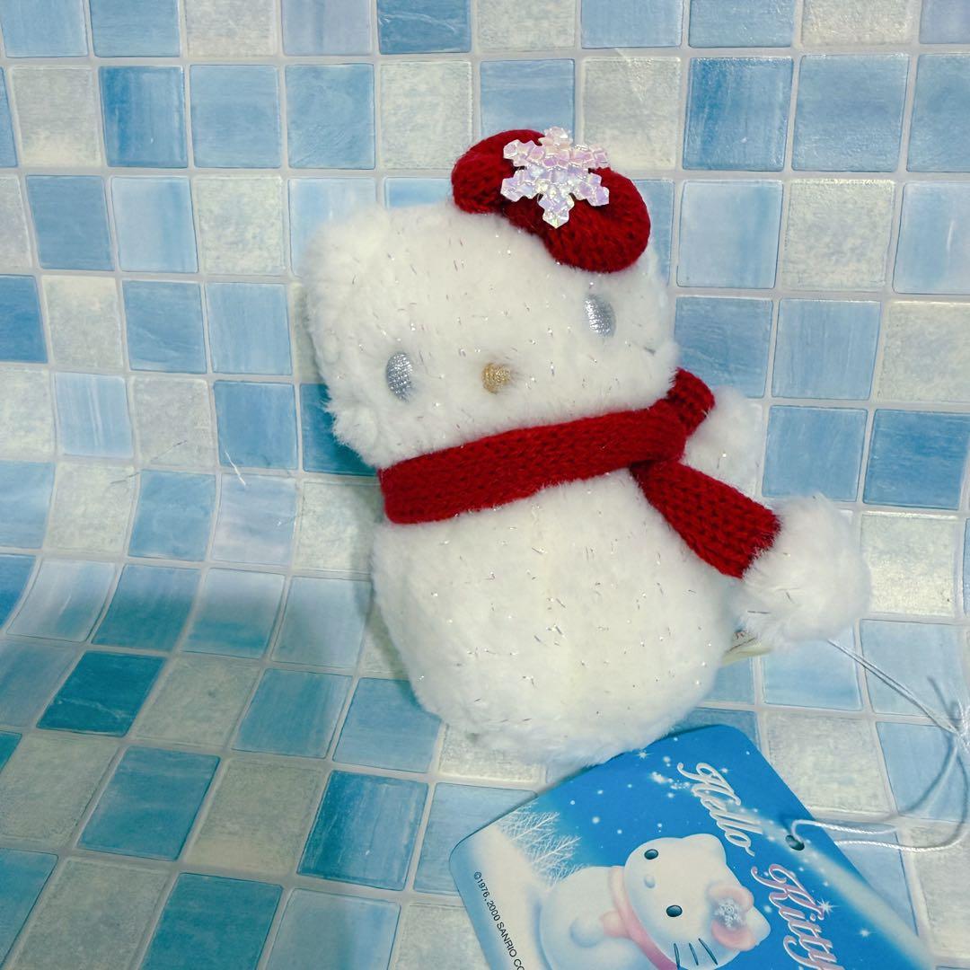 サンリオ ハローキティ 雪だるま ラメ入りぬいぐるみ マスコット 2000
