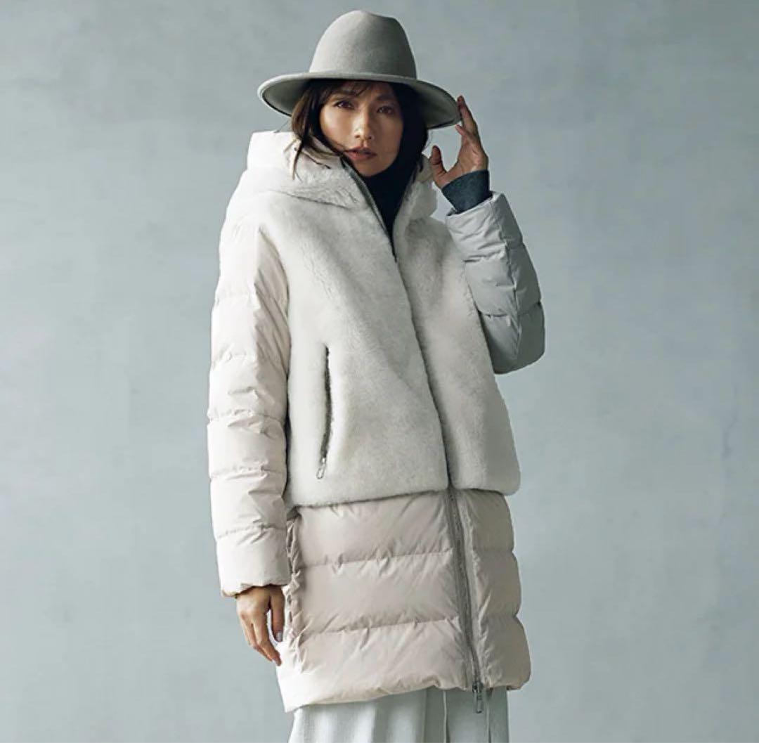 定価19万✨DUNO デュノ♡ムートン切り替えダウンコート フード付き 42