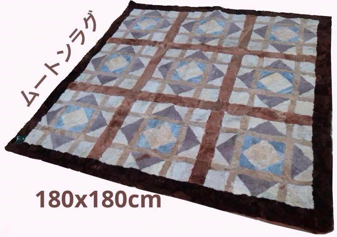 ムートンラグ・カーペット　180x180cm AUSKIN ムートンデザインラグ 【 ムートンカーペット・マット