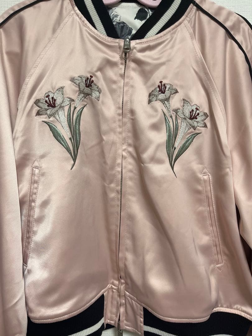 LILY BROWN×KEITA エンブロイダリーリバーシブルスカジャン ピンク