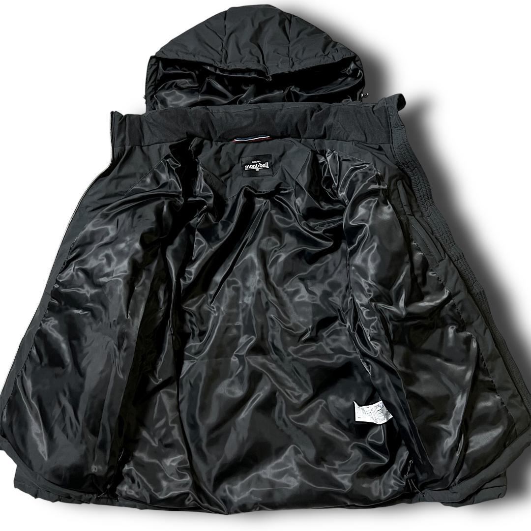 グレー系 L モンベル ハイブリッドエコダウンジャケット フード