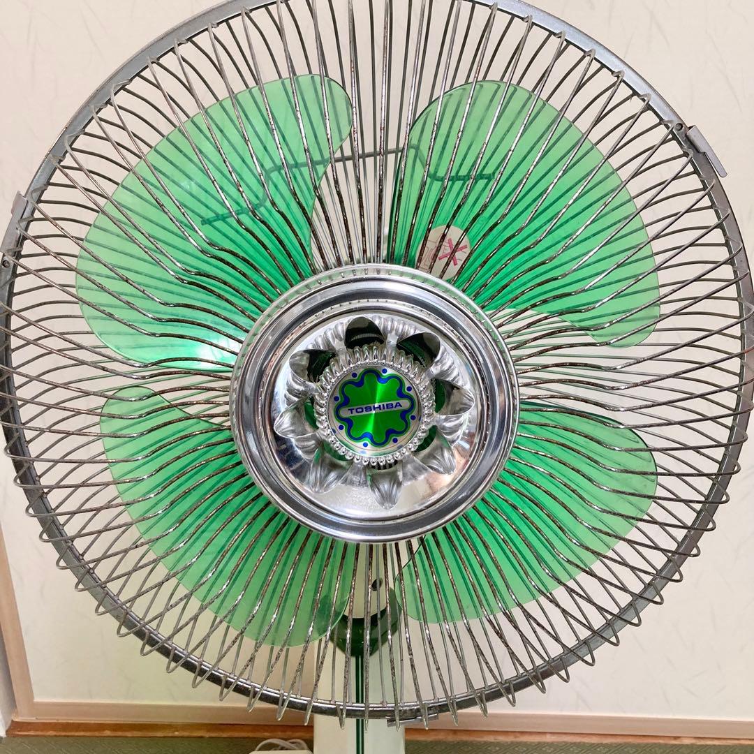 東芝 芝浦電気 扇風機 F-220G 緑4枚羽根 レトロ 動作確認済 - メルカリ
