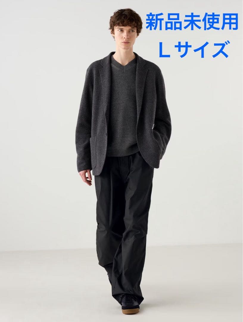 ユニクロC ニットジャケット ダークグレー L UNIQLO C ユニクロシー