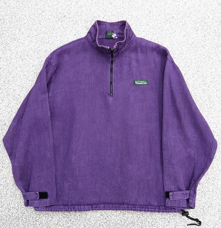 希少 初期 90s USA製 マナスタッシュ ヘンプ ハーフジップ ジャケット
