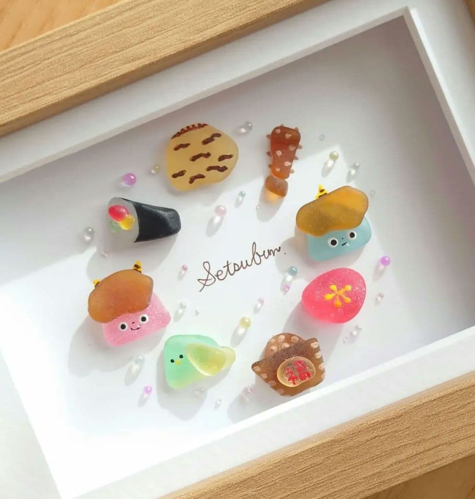 シーグラスアート 節分 福よ来い 豆まき 鬼ちゃん - メルカリ