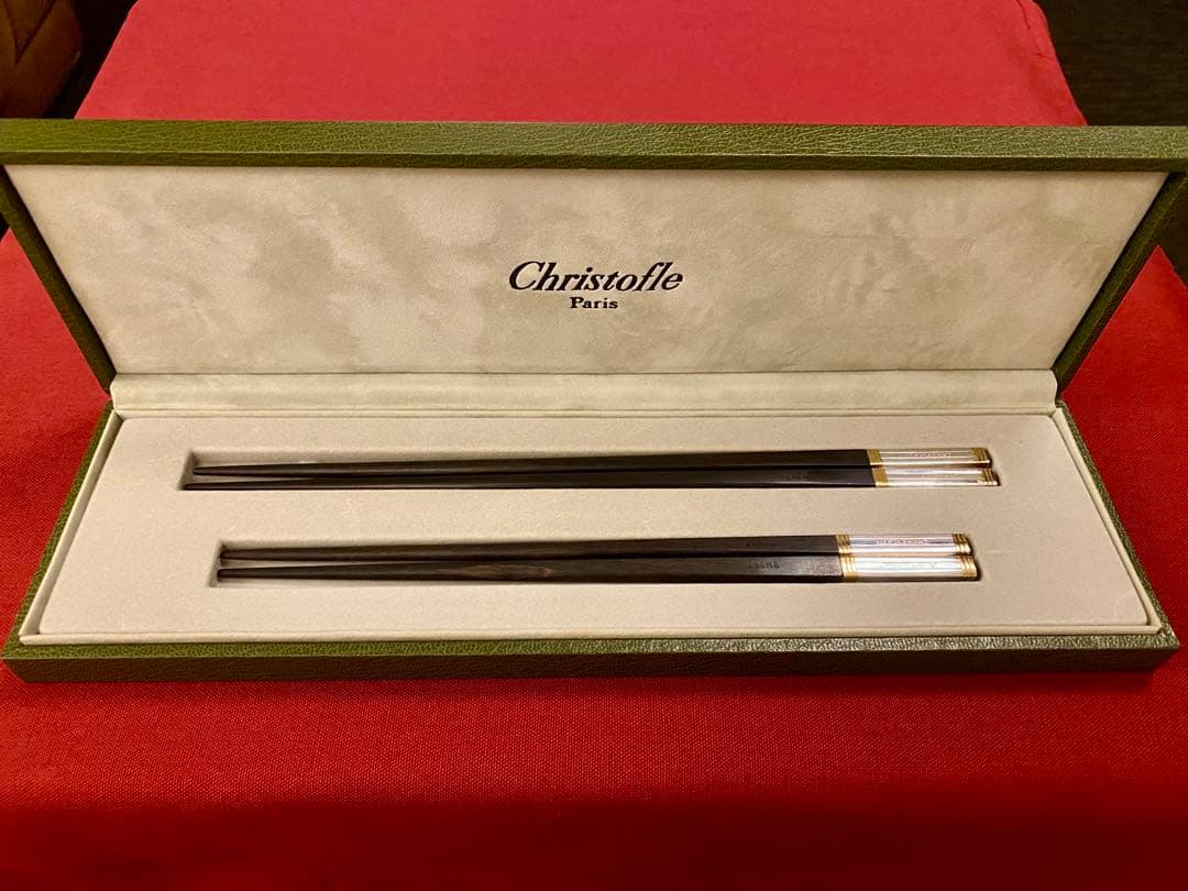 【スタイリッシュ☆素材の高級感！】クリストフル黒檀箸ペアセット kt221-set_002.jpg