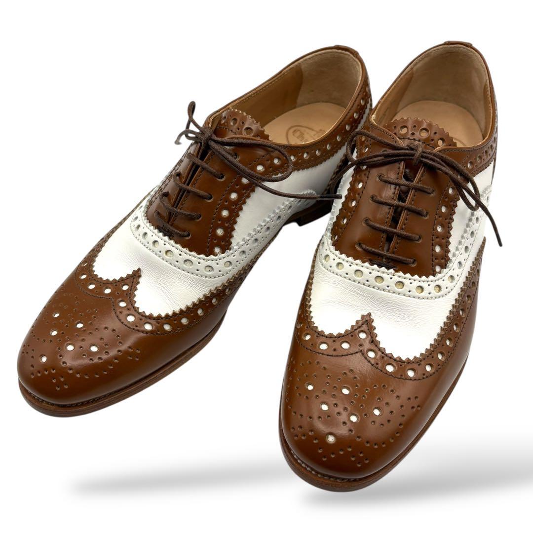 極美品 チャーチ BURWOOD 3W バイカラー ウィングチップ 22.5cm