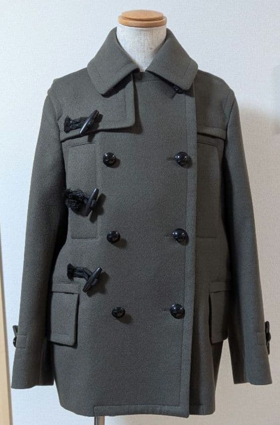 24aw sacai サカイ Pコート ダッフルコート カーキ - メルカリ