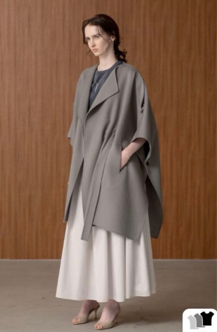 ebure / エブール】リュクスシャルムビーバー ケープコート グレー36