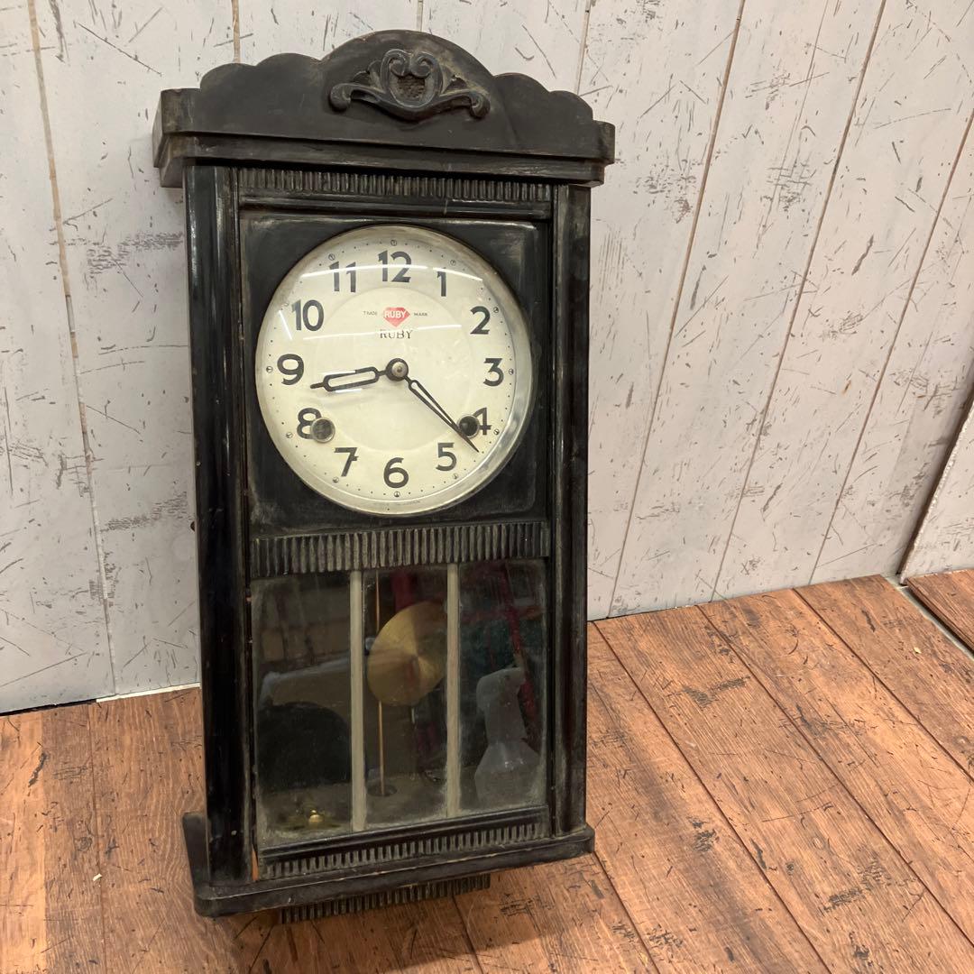 昭和レトロ ルビー RUBY アンティーク 壁掛け時計 ジャンク品 振り子