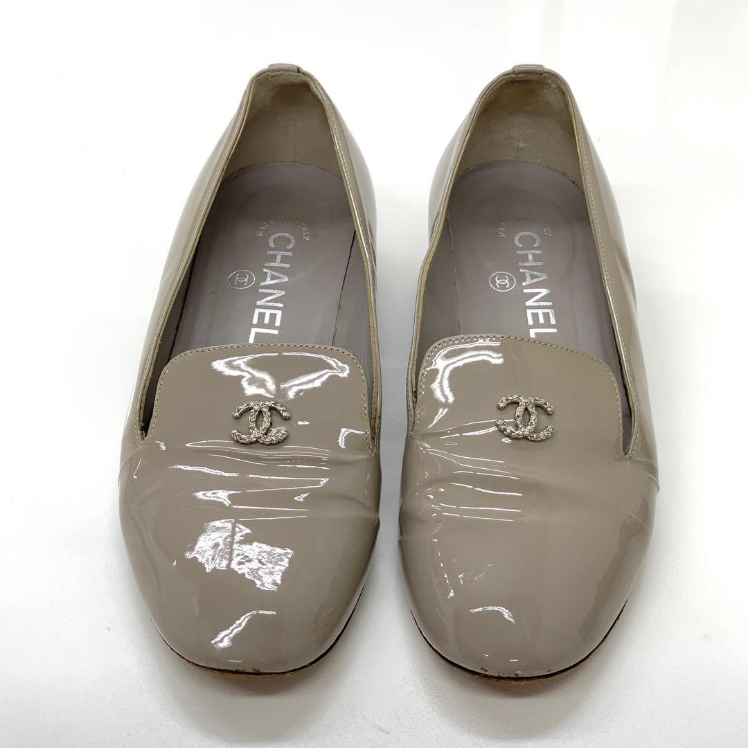 シャネル パテント ココマーク パール ローファー グレー - メルカリ